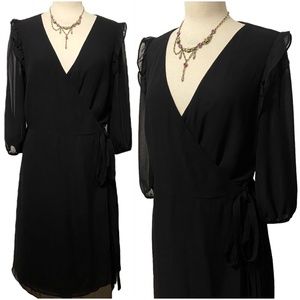 City Chic Black Wrap Midi Dress